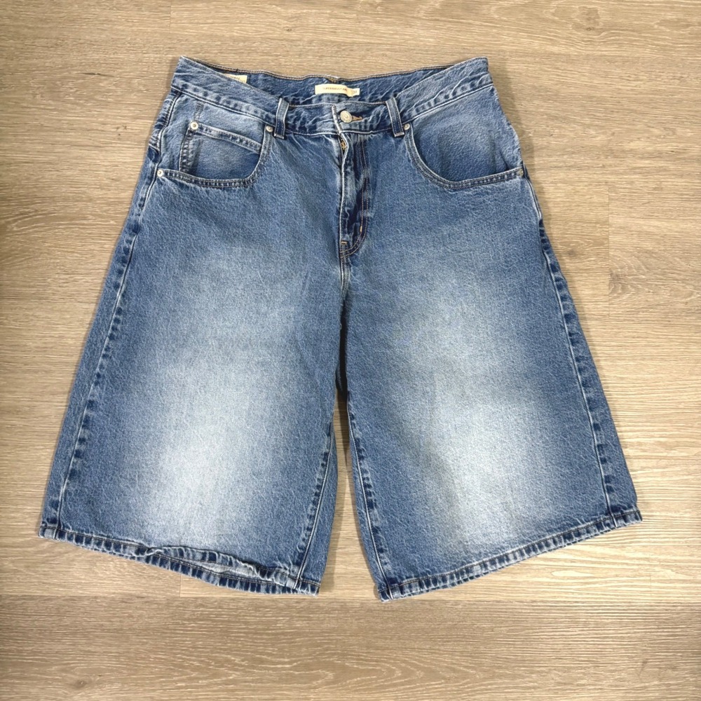 Levi's Super Baggy Jort Women 31 Blue Denim Shorts Premium Loose Fit
